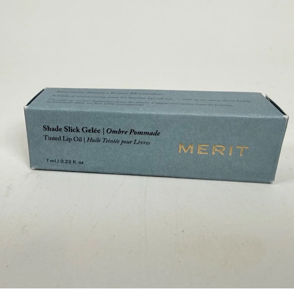 MERIT Shade Slick Gelee Tinted Lip Oil Les Deux Hydrating Sheer 7ml Vegan New